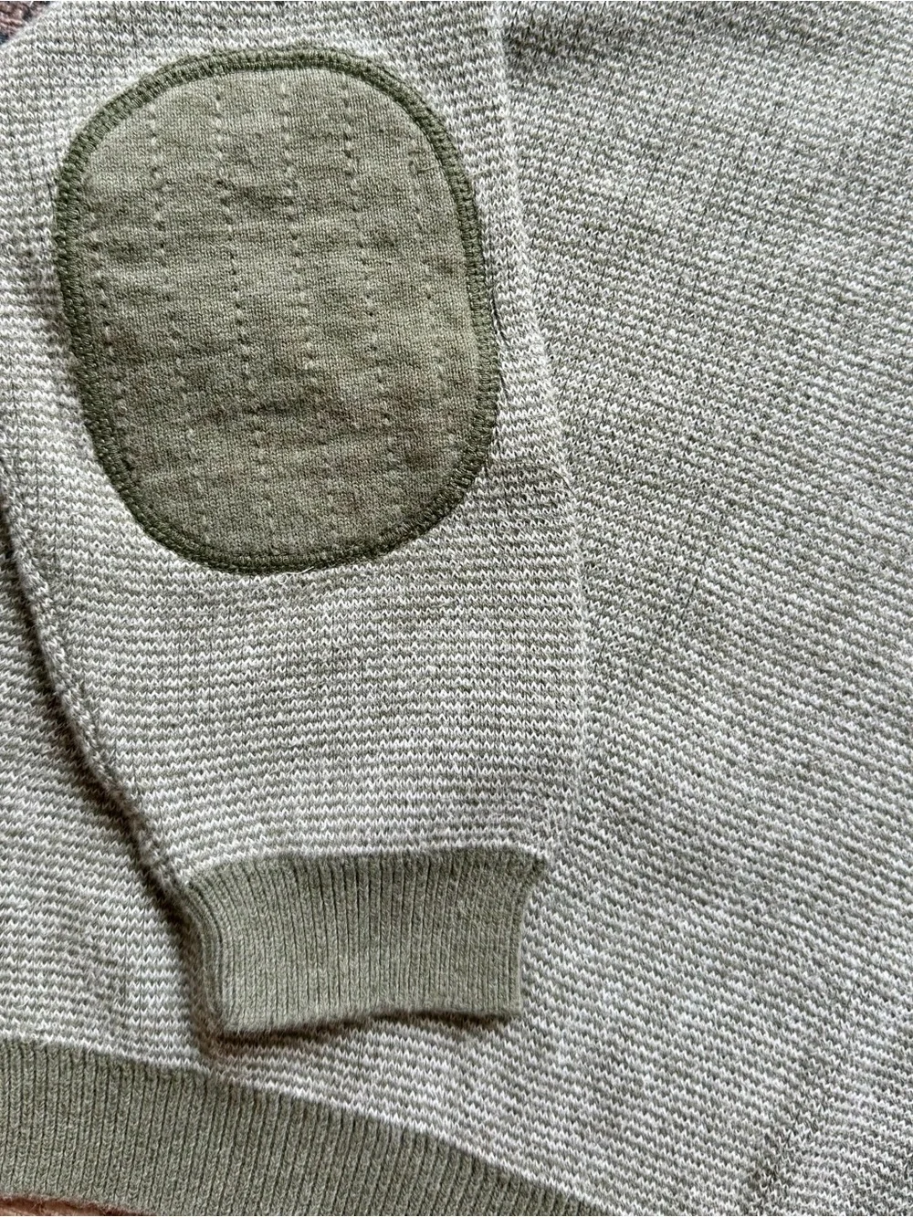 Zara Kids Knit Crewneck Sweater with Elbow Patches in Light Green - 2-3T